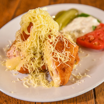 Pancakes with prosciutto